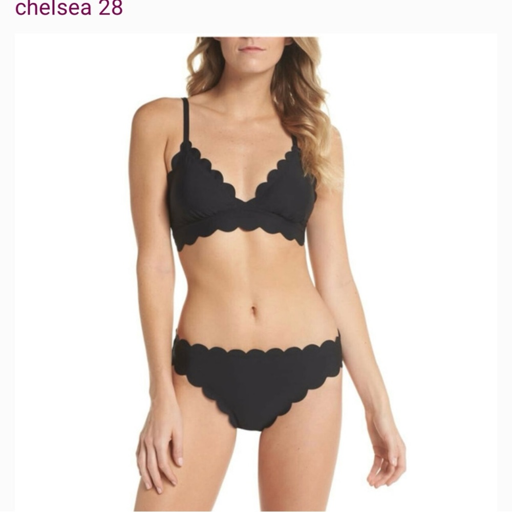 Chelsea 28 Black Scalloped Bikini Size Medium